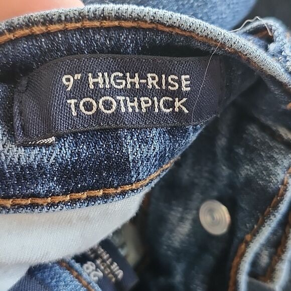 J. Crew 9" High Rise Toothpick Skinny Jeans, Dark Blue Wash, 28 - Picture 9 of 9